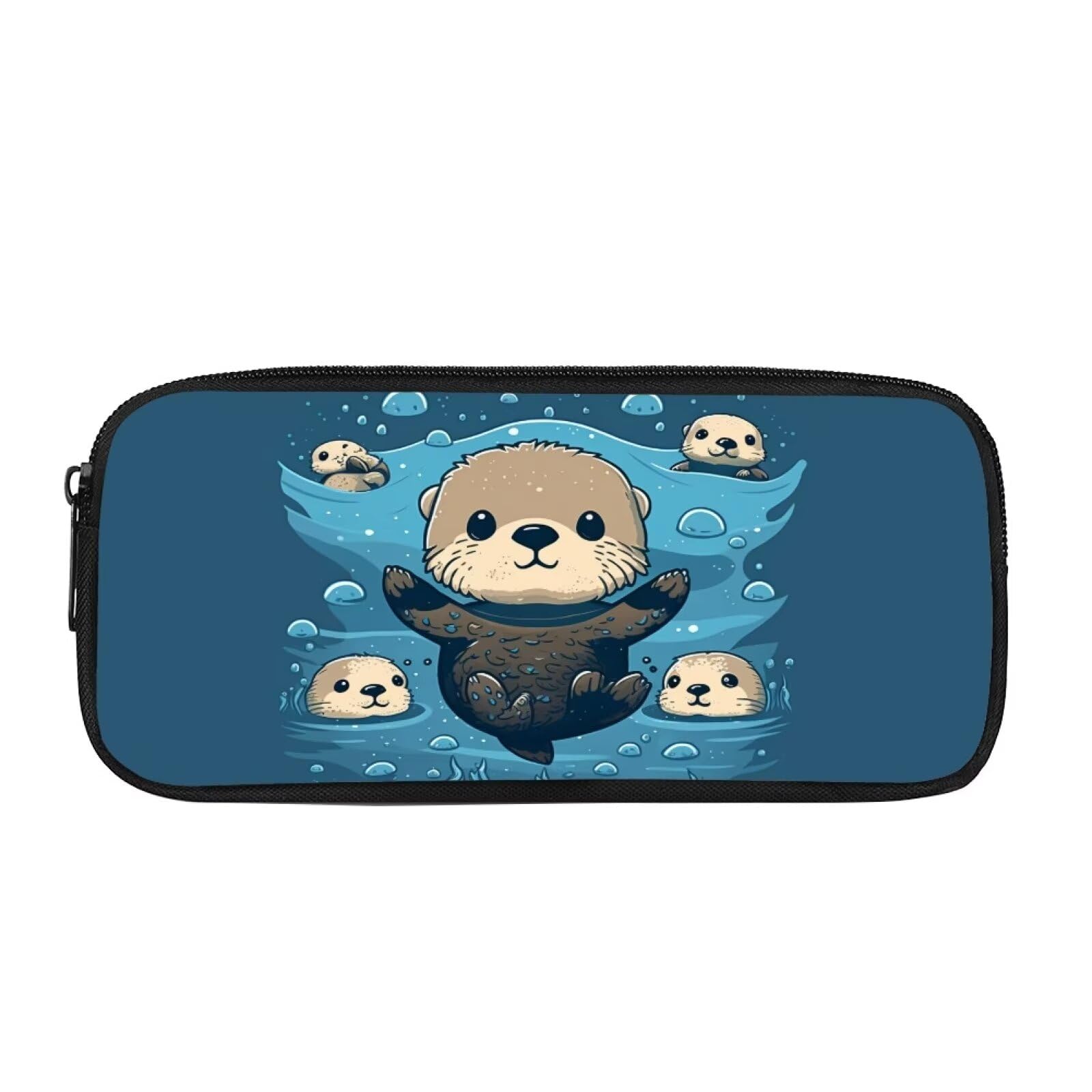 HELLHERO Sea Otter Pencil Case for Girls Boys Kids Pen Bag Large Capacity Pencil Pouch Middle School Supplies 6th Grade Girls Aesthetic Pencil Holder Stationery Organzier for School Office