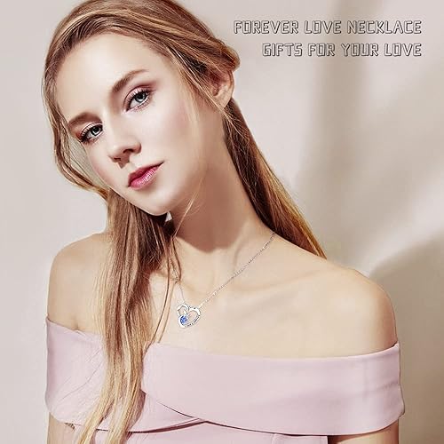 Vista 2 de Trendolla Girl's Heart Pendant Necklace Sterling Silver Jewelry Gift for Girlfriend Daughter
