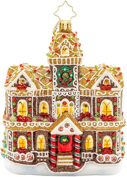 Christopher Radko Gingerbread Manor Glass Christmas Ornament - Thumbnail 5