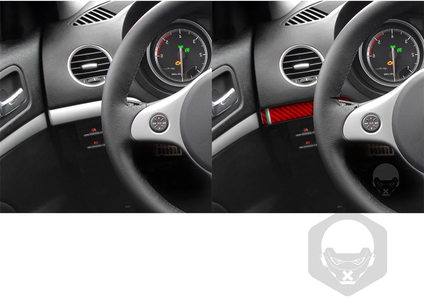 Romeo 159 2005-2011 Alfa Compatible with Car Interior Self Adhesive Dashboard Carbon Fiber Italy Red Sticker A23 (Driver's Side Gauge Trim)