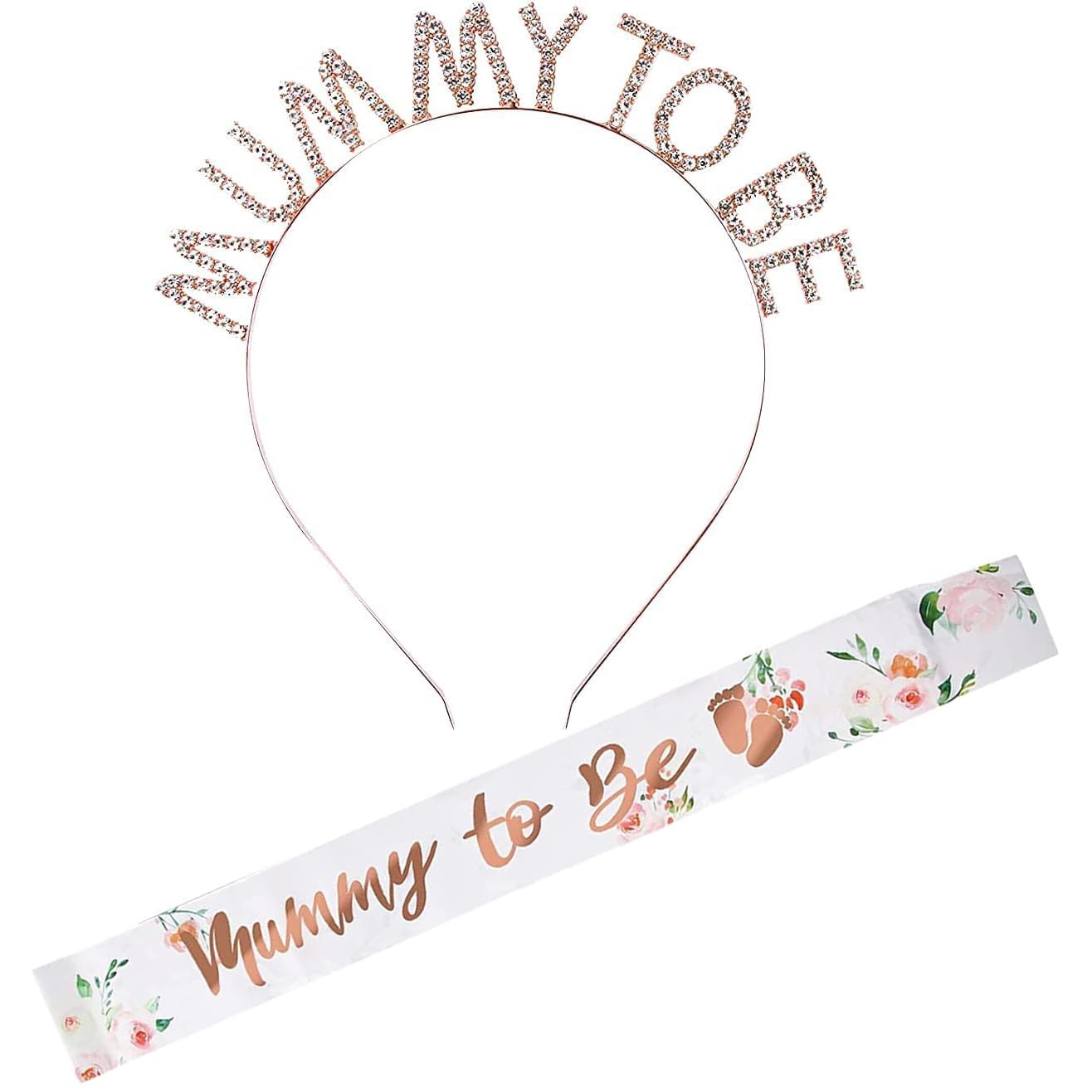 Mummy to Be Sash, Mummy To Be Set Baby Shower Sash Mum To Be Sash Satin, Rhinestone Tiara Crown Headband, Mummy to Be Gifts Party Decoration Party Supplies Maternity Favour Gifts