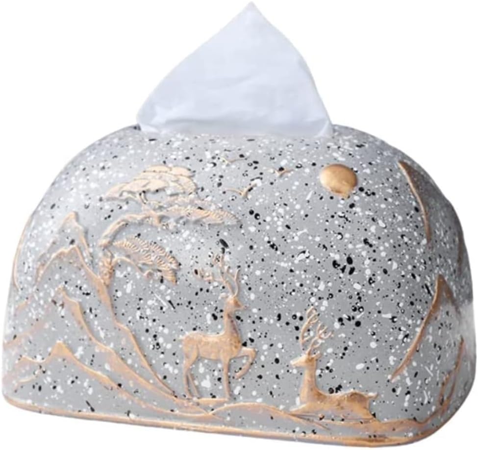 Toilet Paper Dispenser Modern Minimalist Tissue Box Cover Creative Ceramic Tissue Box Holders For Home Restaurant Desktop Tissue Holders Toilet Tissue Holder for Bathroom ( Color : D , Size : One Size