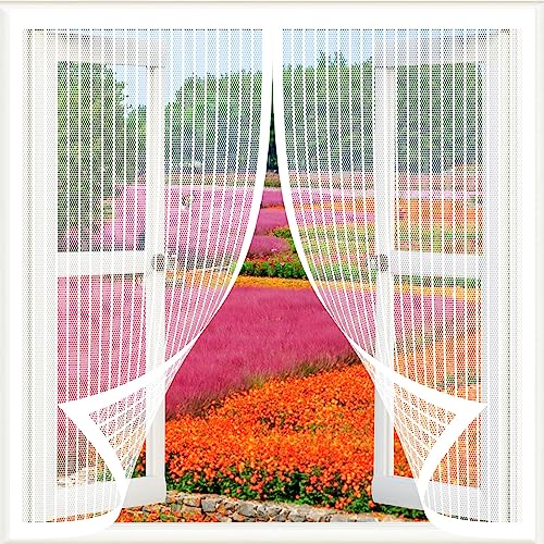 Moustiquaire fenetre aimantee 60x135 finis les insectes rideau amovible blanc - 2