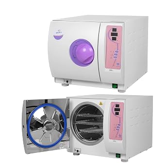 16L Digital Display Full-Automatic Autoclave Steam Sterilizer,Manual Door Lock High Pressure Temperature Steam Class N Series Purple Sterilizer
