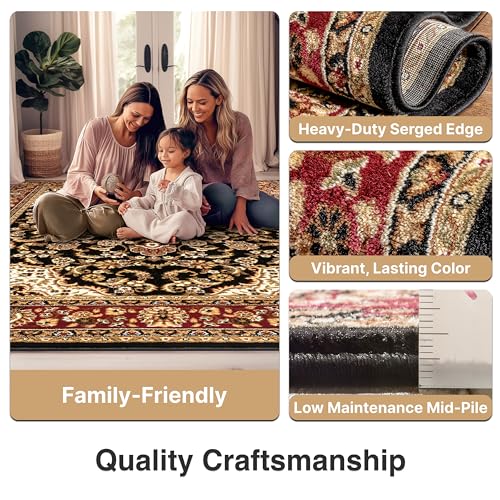 Well Woven Barclay Collection Medallion Kashan Black 9x12 Area Rug - for Living Room, Bedroom, and Dining Room by Well Woven - Image 7