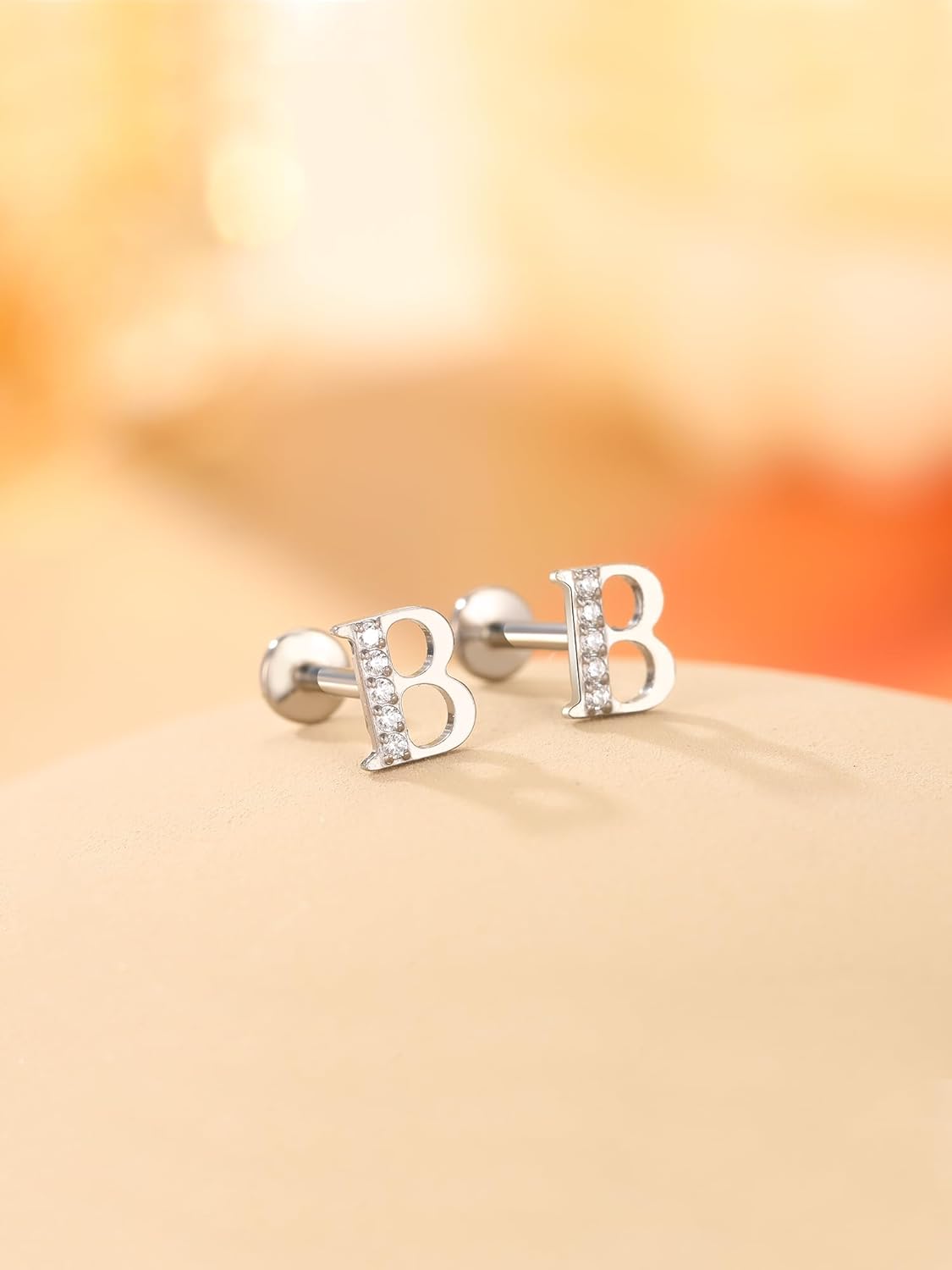 Aumeo 16G Flatback Stud Earrings Titanium Earrings for Women Internally Threaded Cartilage Earlobe Piercing Jewelry 8mm - Image 6