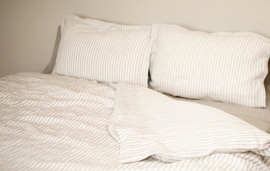Parure de lit Maja 100 % lin naturel housse couette 50x70 cm