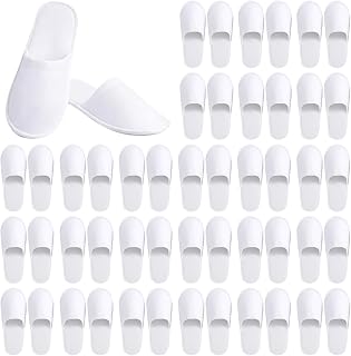 Haploon Disposable Slippers 24 Pairs Cotton Closed Toe Guest Spa Slippers