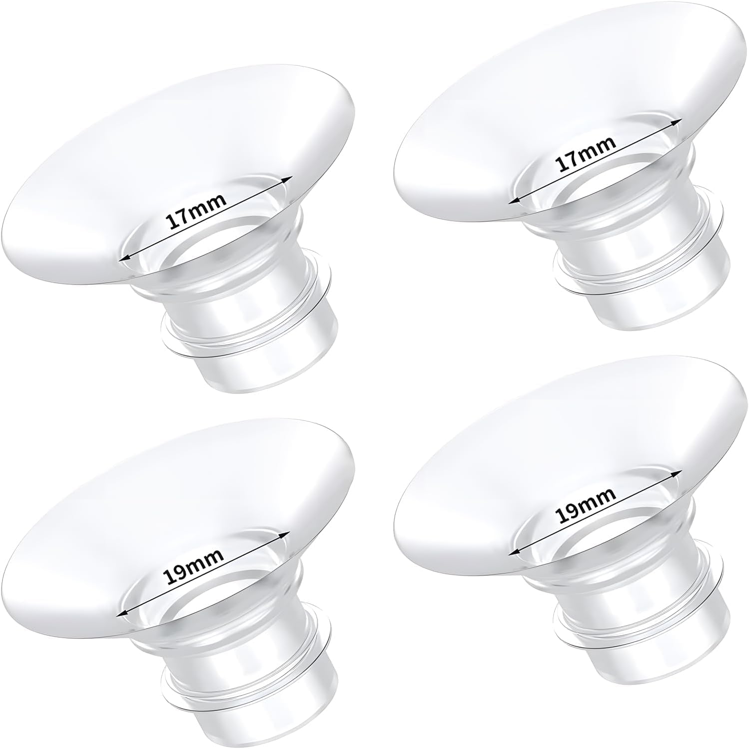 Aputue Flange Inserts, 4 Packs 17mm 19mm Inserts For bellababy Wearable Pump Inserts, Reduce Tunnel Down to Correct Size, Bellababy Wearable Pump Parts for Momcozy S9/S12/S9pro/S12pro Parts Replace