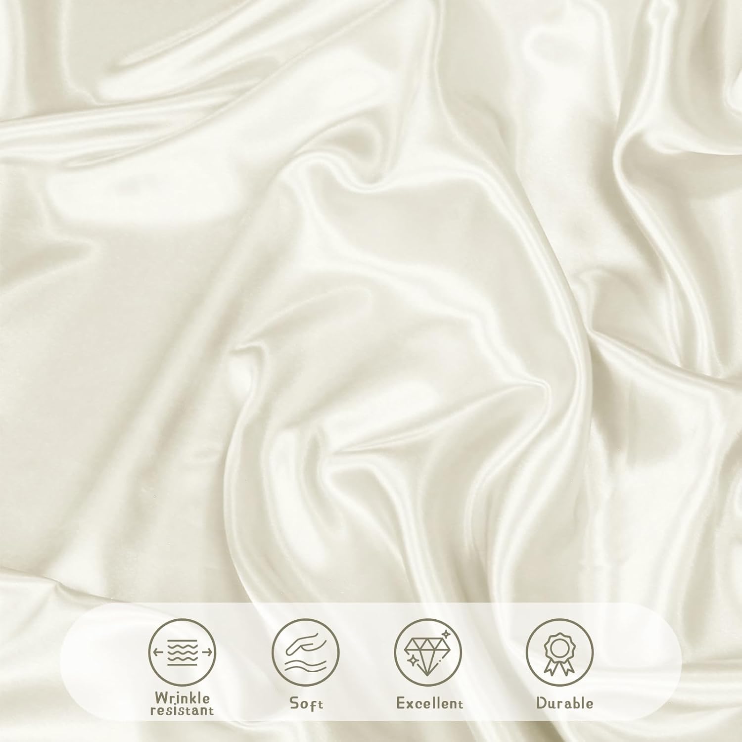 1 Pack 60 Inch Round Satin Tablecloth Ivory Satin Table Cover, Overlay Silky Tablecloth Dining Table Cloths for Wedding, Party, Banquet, Events, Reception, Dinner - Image 7