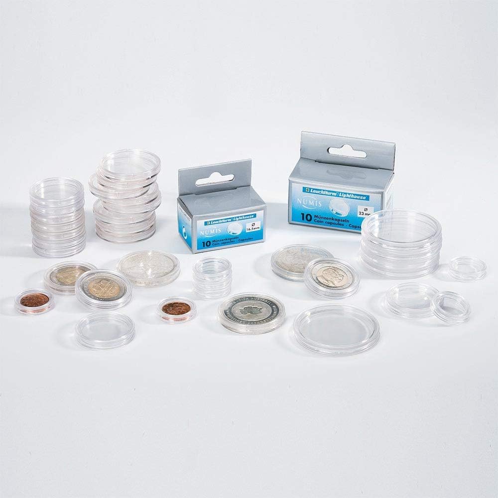 10 Lighthouse Coin Capsules for 22.5mm Coins