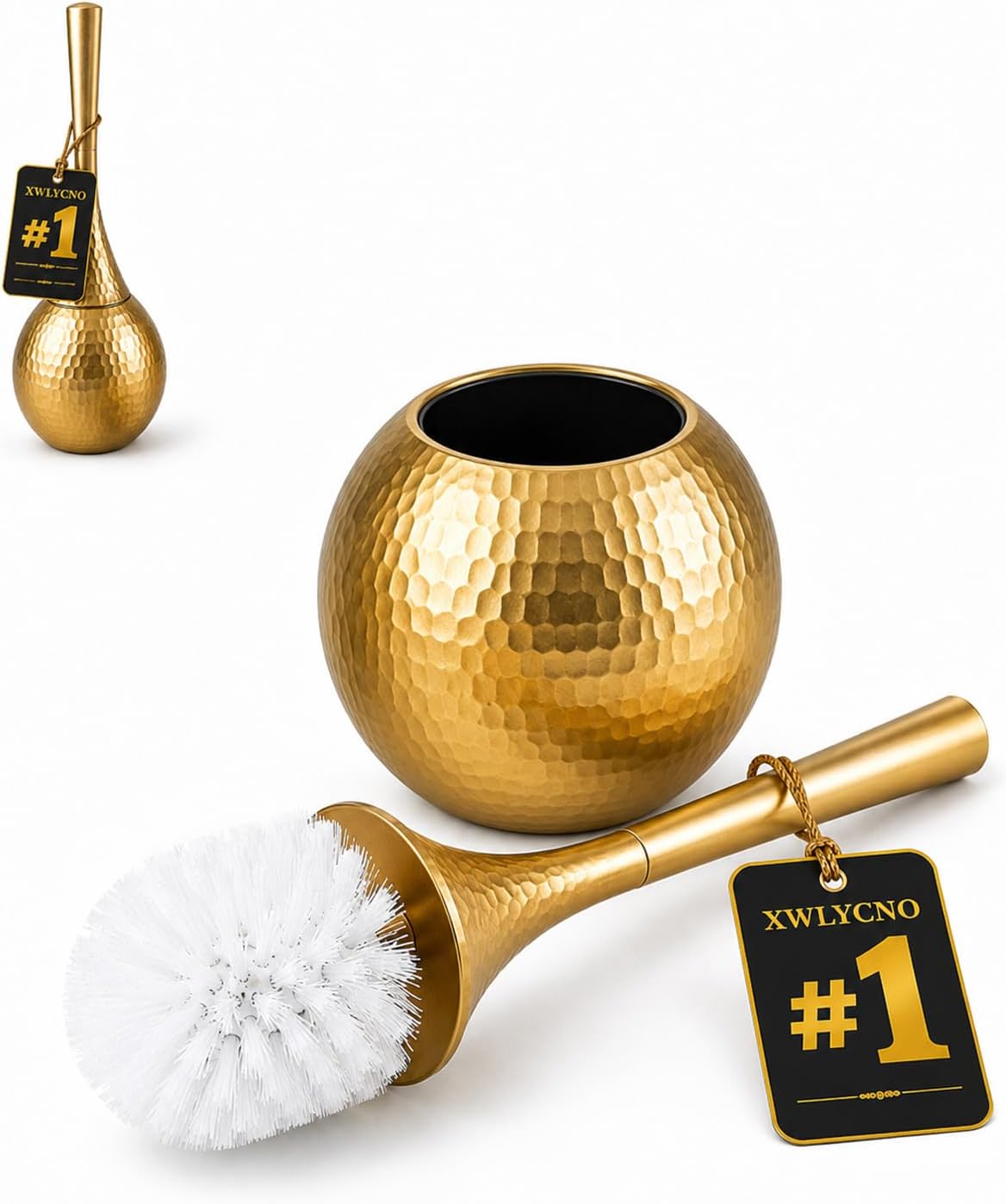 Gold Toilet Brush Modern Design Hidden Set Golden Decorative Bathroom Accessories Simple Scrubber Fancy Creative Hammered Elegant Brush' Finds 2026 Cool Decorating