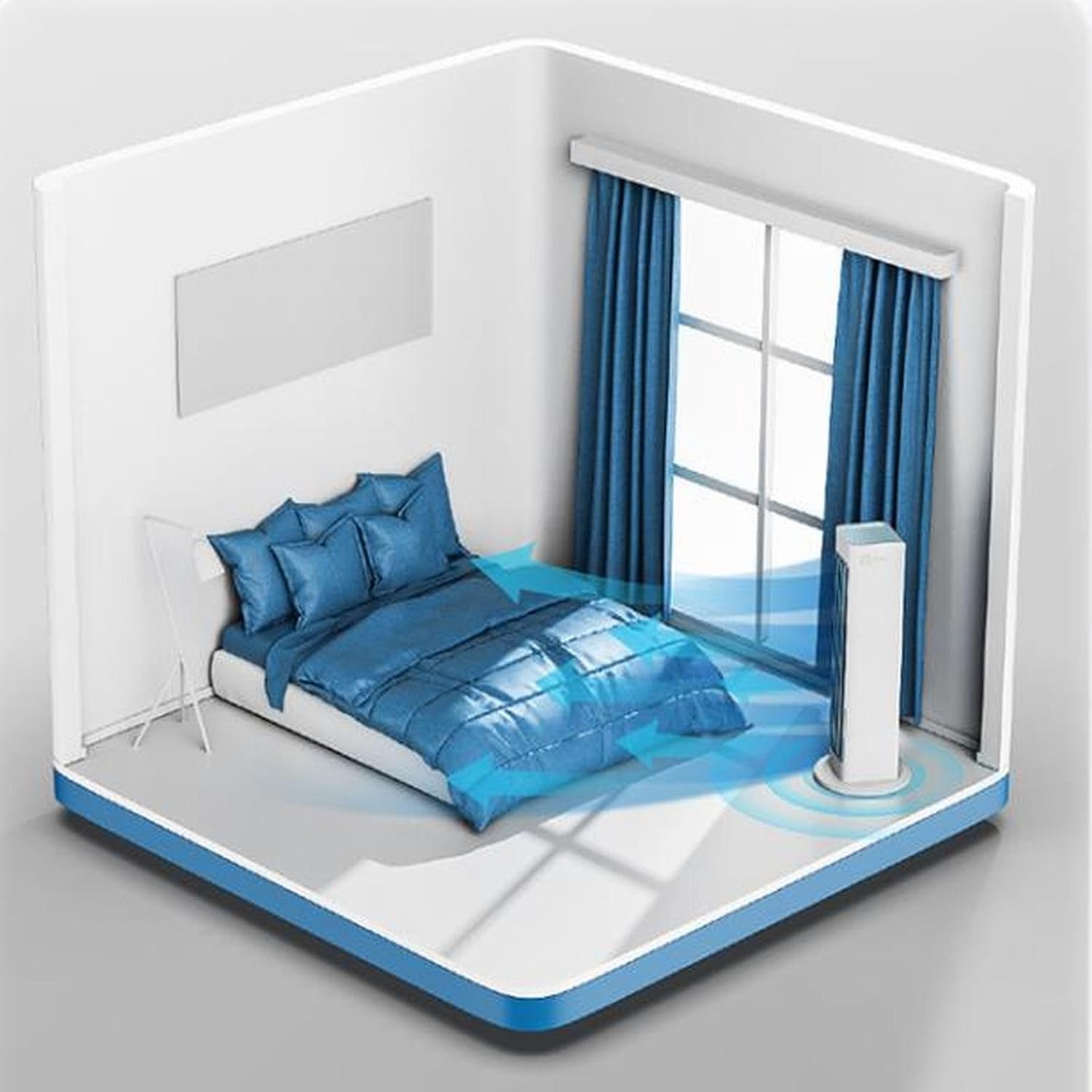 Portable Tower Fan,Portable Air Conditioner, Tower Fans Oscillating Quiet,Cooling Fan with 3 Speeds & USB Charging,Cooling Ace Air conditioner for Bedroom Office Home
