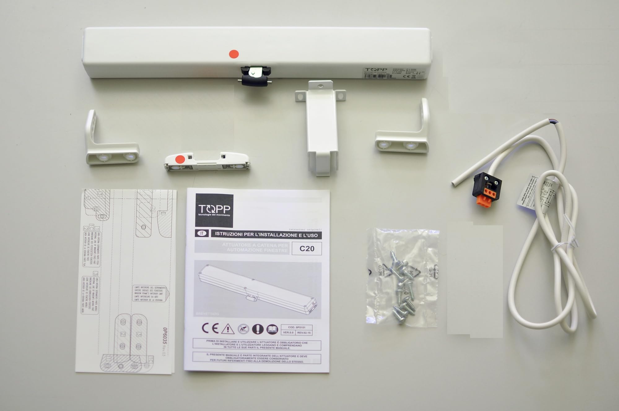 Kettenantrieb für Topp C20 Fensterflügel (230V, weiß)