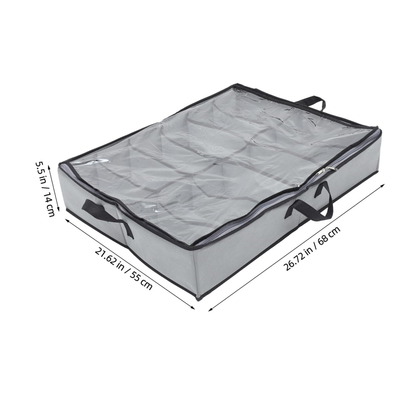 Artibetter Contenitore per Scarpe Pieghevole con Cerniera, Coperchio Trasparente, Grande Capacità, Organizzatore per Riporre le Scarpe Sotto Letto, Salvaspazio per Casa e Armadio