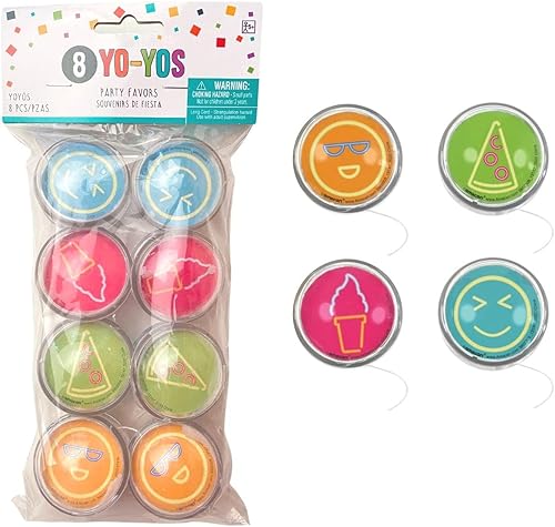 Miniatura 3 de Smiley and Food Yo-Yo Plastic Favor - 1.8 x 1.3 pulgadas  Diseño surtido  Paquete de 8