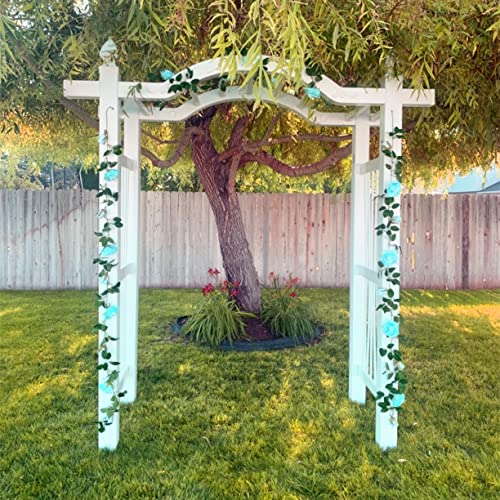 UKELER 2 Pack Artificial Flower Garland Fake Rose Vine Artificial Flowers Green&Blue Hanging Roses for Wedding Arch Party Garden Craft Home Decor by UKELER - Image 2