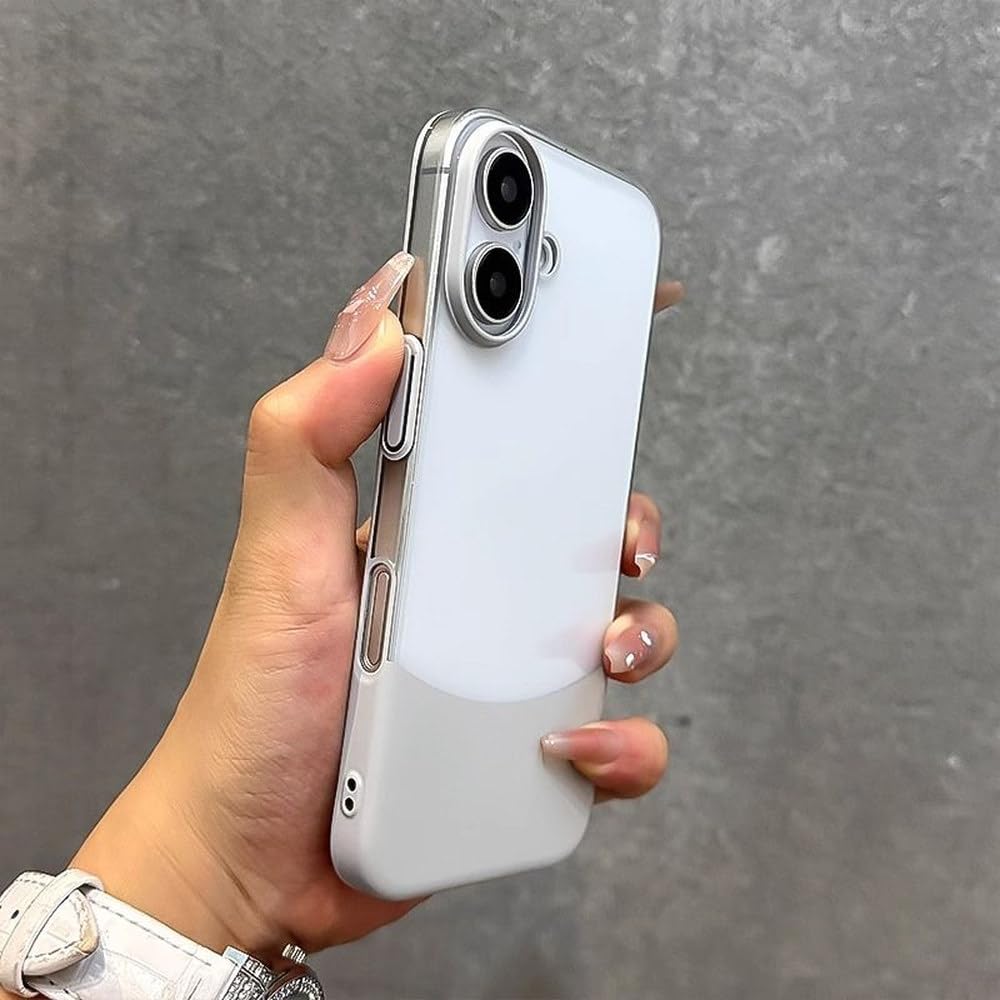 Coque transparente pour iPhone 15 Pro Max style bicolore blanc - 7
