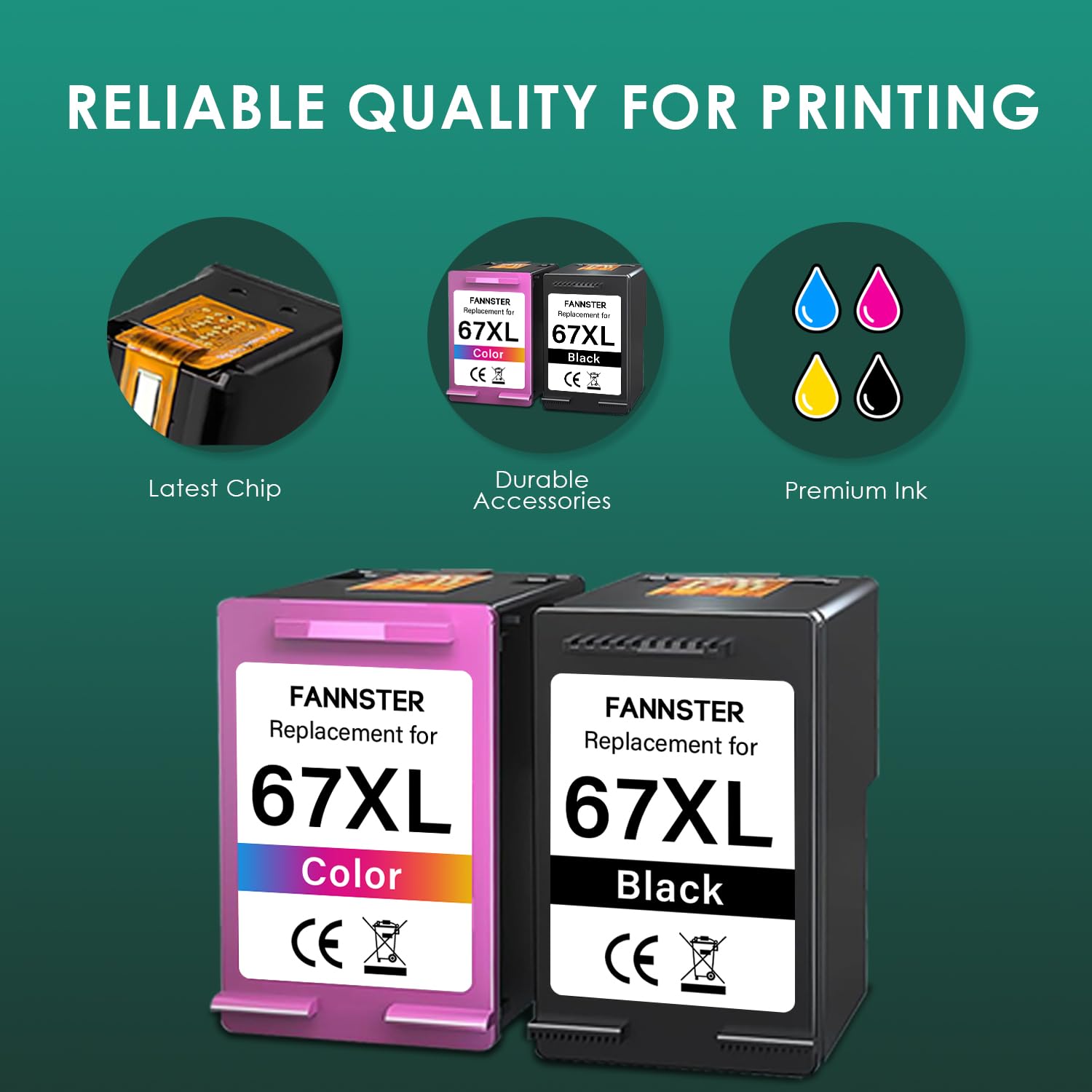 67xl Ink Cartridges 67XL Ink Cartridge 67 Ink For HP Deskjet 2755e ...
