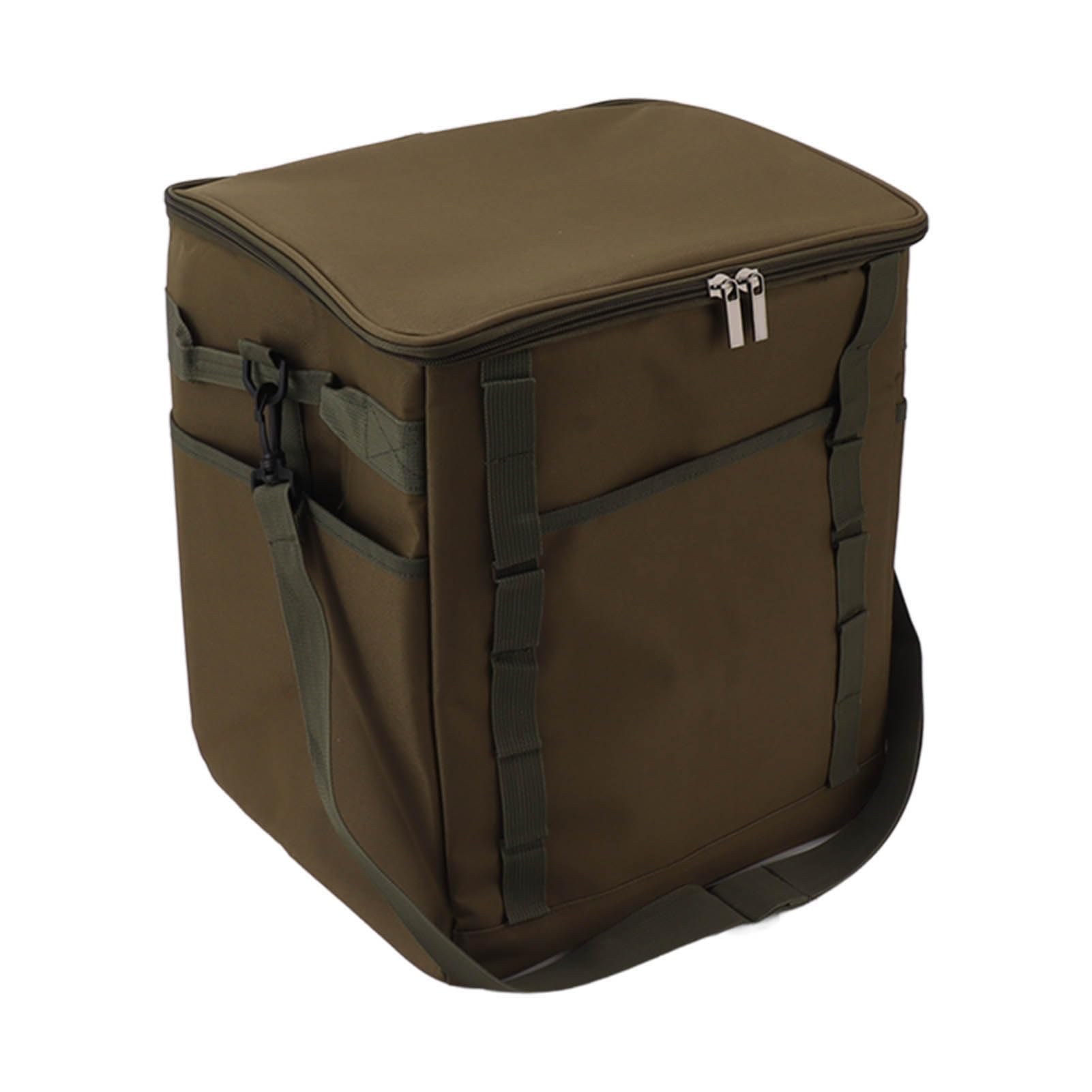 Cocoarm Borsa Termica per Alimenti da Campeggio, Borsa Termica Portatile Oxford 600D 35 X 30 X 39 Cm con Esterno Impermeabile, 3 Tasche Laterali, Design Pieghevole per Campeggio, Picnic, Barbecue,