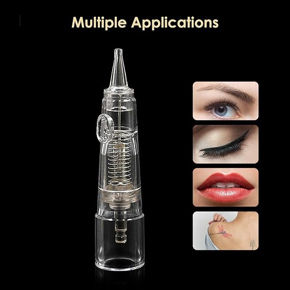Cartridge Needles BIOMASER 10PCS Sterilized Permanent Makeup Cartridge Needles Tattoo Needle Fits for Permanent Makeup Machine Pen T100 P1 X1 for Eyebrow Eyeliner Lip(5RL-0.25MM)