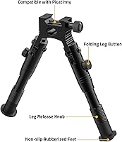 Vista 2 de CVLIFE 3-in-1 Riflebipod Clamp-on Bipod with Swivel Stud Adapter and Barrel Clamp Adapter Adjustable Height from 6.3 to 7 Inches