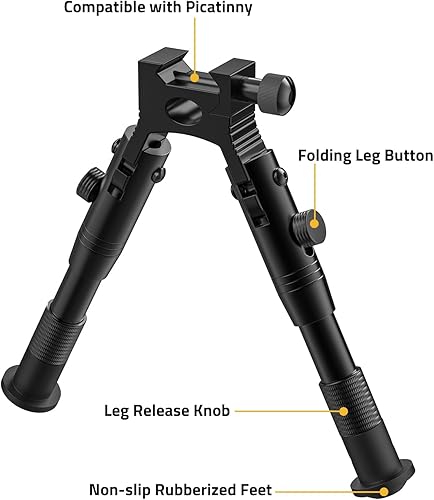 Miniatura 2 de CVLIFE Bípode 3 en 1, bipode para rifle, bipode picatinny con adaptador de abrazadera de barril y convertidor giratorio Picatinny