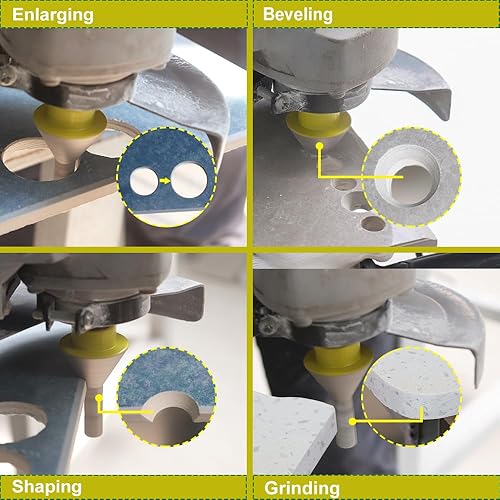 Miniatura 3 de Brocas de fresado de dedo de diamante 14"-1"(6-25mm) Brocas biseladas para dar forma a recortar ampliar molienda agujeros existentes en azulejos de
