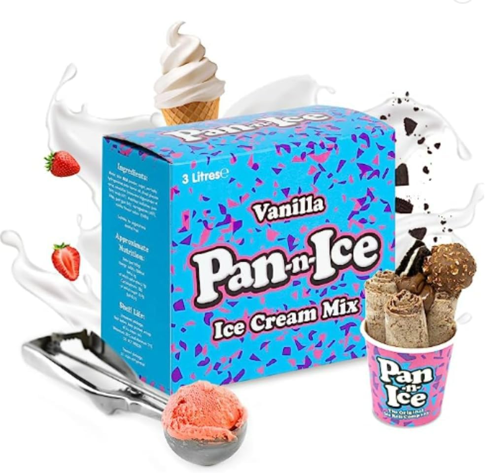 3L Ice Cream Mix - Refill for Use at Home with Pan-n-Ice Ice Cream Maker and Ice Cream Roll Maker - Compatible with any Ice Cream Machine - Make Delicious Icecream with Superior Creamy Taste