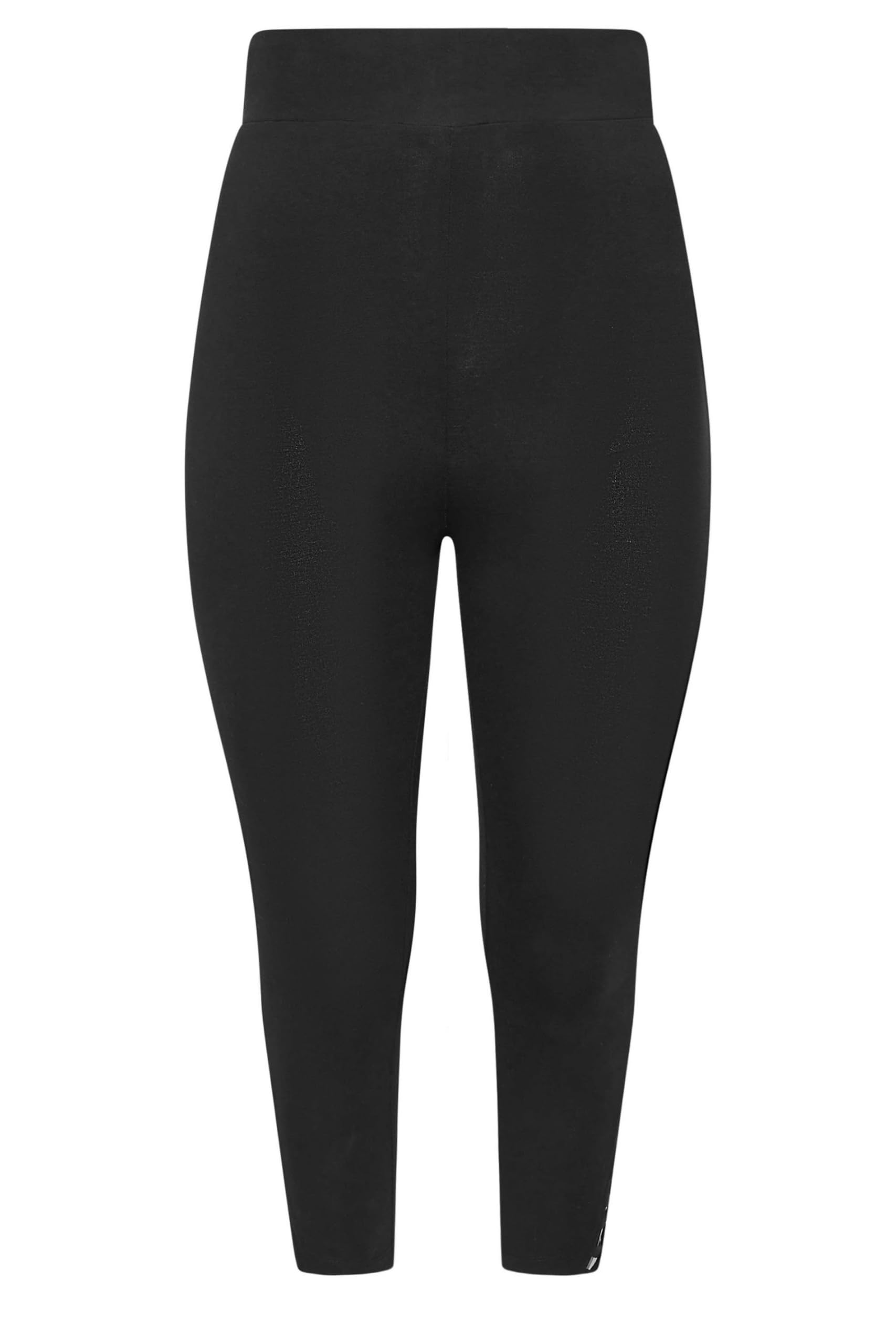Yours Women's Black Cut Out Cropped Leggings In Size 26