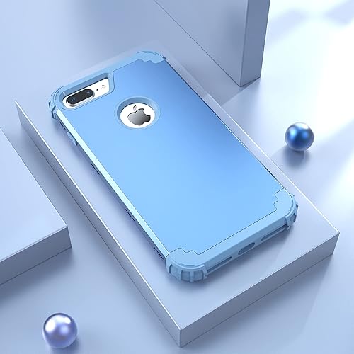 Miniatura 2 de IDweel Funda para iPhone 8 Plus, para iPhone 7 Plus con protector de pantalla, 3 en 1, híbrida a prueba de golpes, protección resistente, cubierta