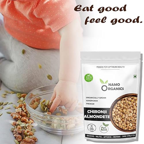 Miniatura 5 de Seasol Namo Organics - Semillas de almendra gigantes - 5.29 oz - Frutos secos ChironjiCharoli - Procedentes de agricultores orgánicos