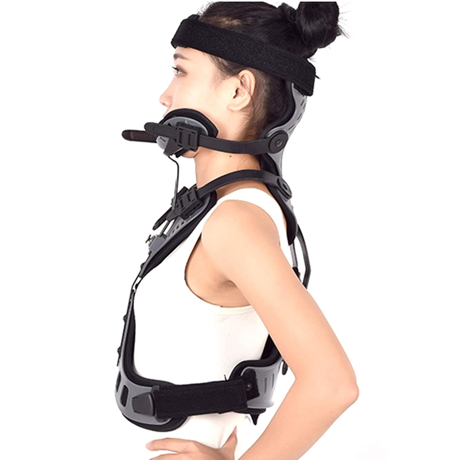 Orthosis Cervical Thoracic Halo Brace, Head Neck Chest Orthosis Adjustable Cervical Thoracic Orthosis U Lumbar Support, Angle Adjustable Breathable, Cervical Rehabilitation Brace 501