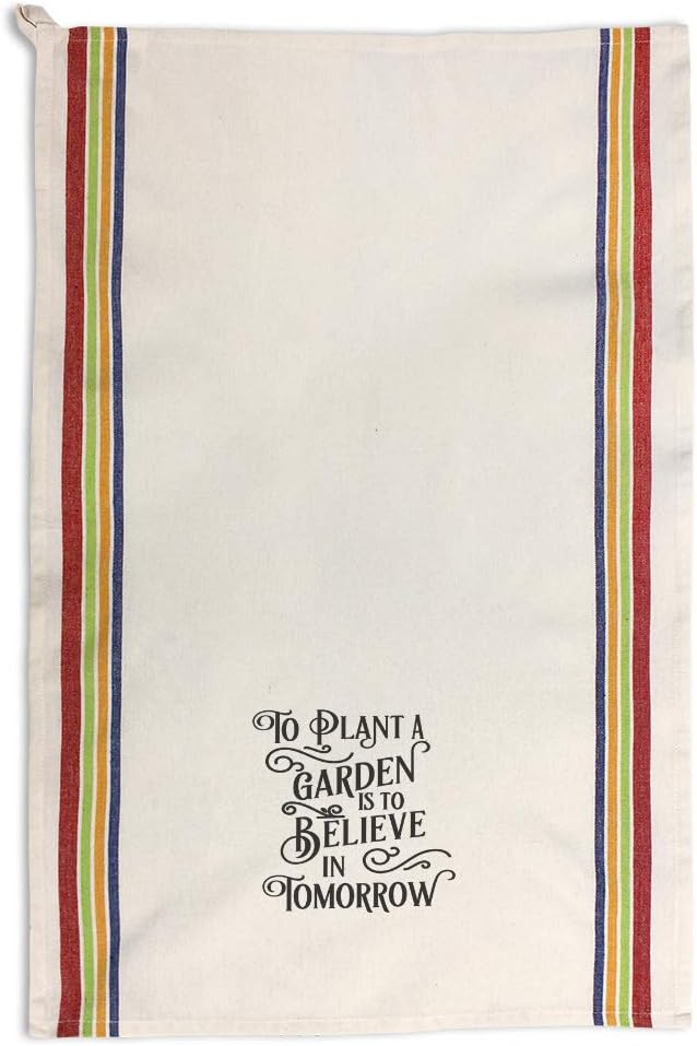 Custom Decor Kitchen Towels to Plant A Garden is Believe in Tomorrow Funny & Novelty Funny & Novelty Novelty Cleaning Supplies Dish Towels Multi Stripe Design Only