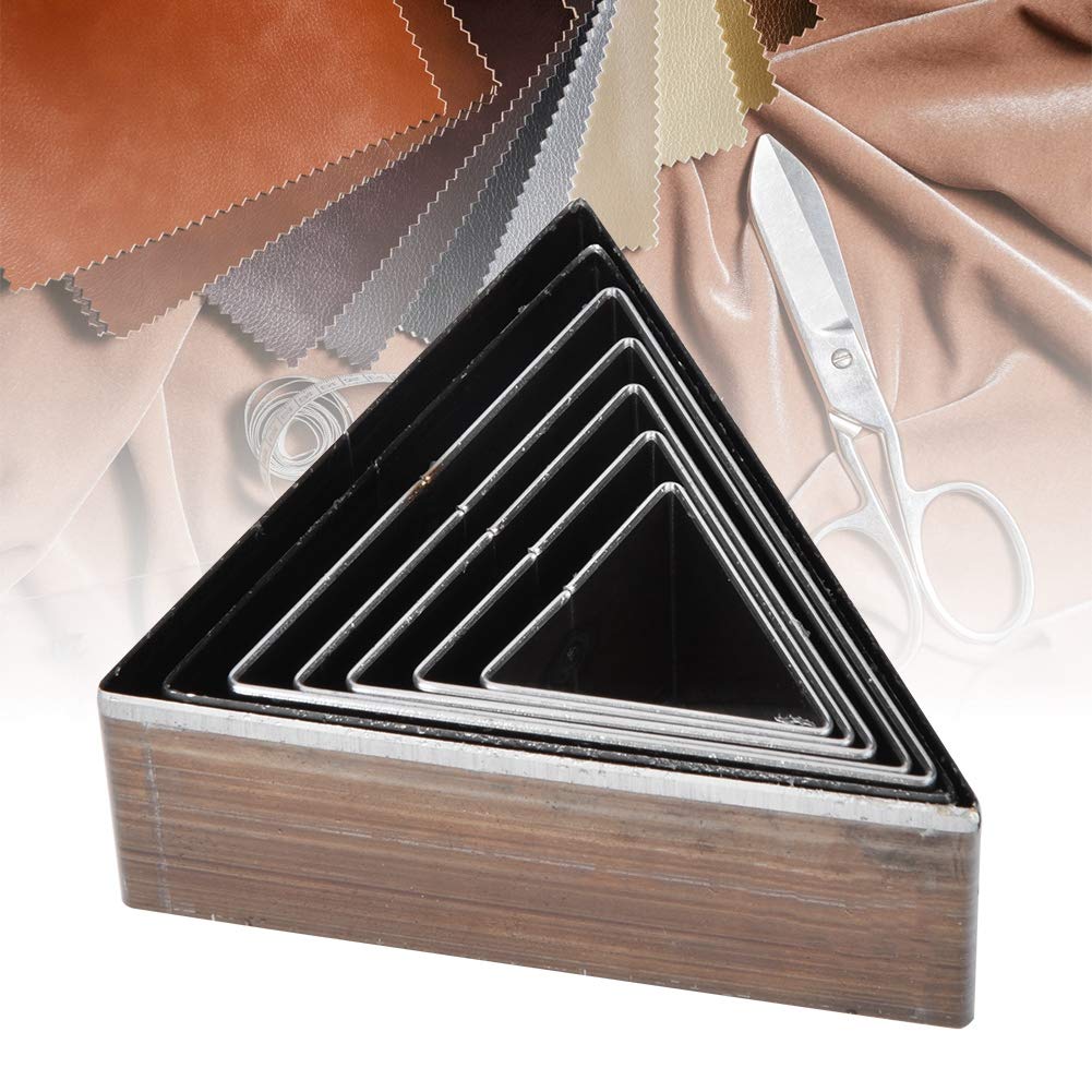 Leather Hole Punch Set, 7 Pieces, 20-50mm Triangle Shape, DIY Craft Tools for Belt Wallet Making