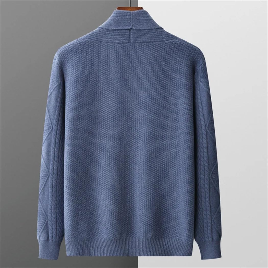 Men's 100% Wool Cashmere Knit Cardigan Sweaters Winter Thicken Warm Loose Business Jacket
