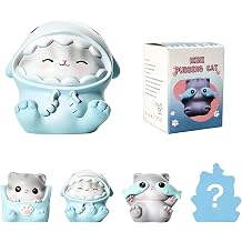Mini Pudding Cat Blind Box Figure, Cute Random Style, Single Box | Mini Resin Collectible Toy, Cat Ornament, Mystery Animal Desktop Decoration, Home Office Display, Holiday Birthday Gifts