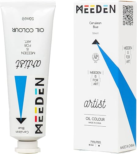 MEEDEN Pintura al óleo, tubos de pintura al óleo azul cerúleo de 1.7 fl oz (1.69 onzas), cuerpo pesado, no tóxicas, pinturas a base de óleo para
