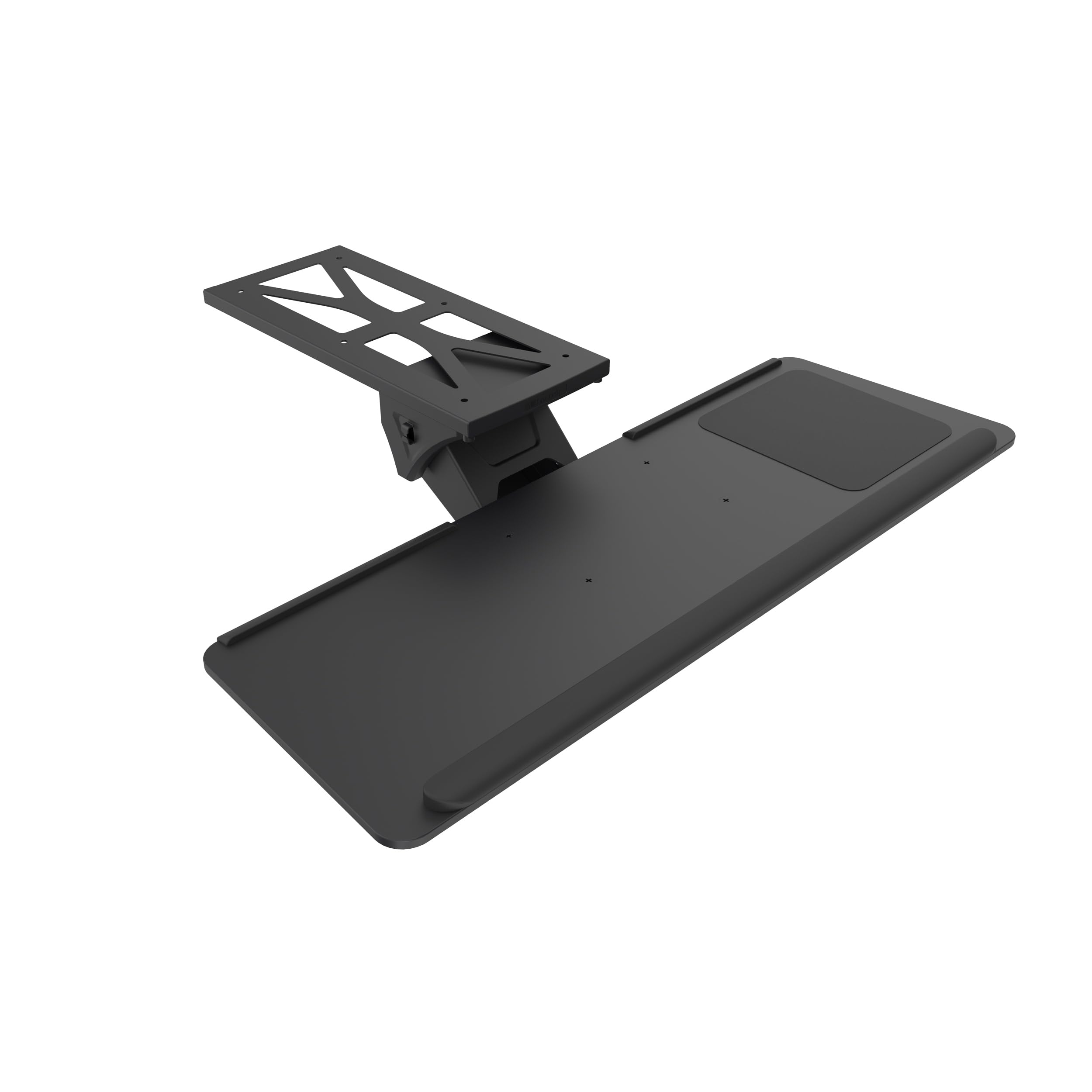Eigentlich Tastaturablage ausziehbar schwarz 24,5 x 66,5 cm - Tasturauszug mit Maus Bereich, ergonomisch Einstellbare Neigung, Unterbau Montage mit praktischem Auszug