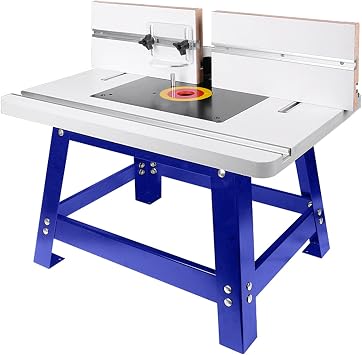 NAGU Router Table for Woodworking Router Tool Hand Trimmer with Stand and Adjustable FenceBlue