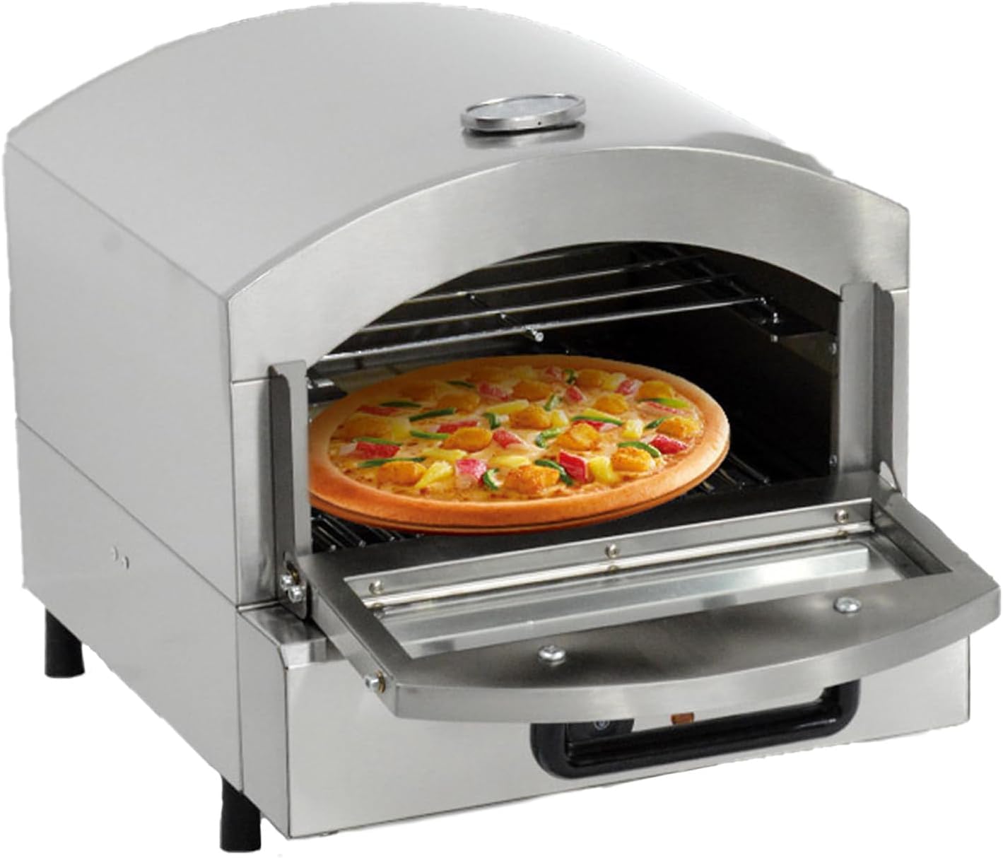 Forno per pizza a gas, forno per pizza portatile a propano con pietra refrattaria da 30 cm, forno per pizza in acciaio inox con tubo del gas, ideale per esterni, campeggio e feste.