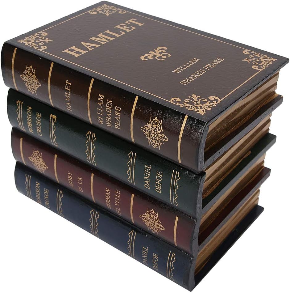 HAOX Book Safe, European Style Decorative Fake Book, Hollowed Out Decorative Faux Books, Compartment Box for Storage – Hide Jewelry, Money, Valuables, Home Decor