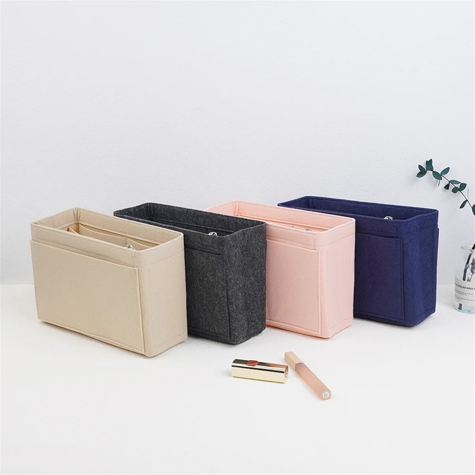 Organizador De Bolso 3 uds Bolsa de inserción de Fieltro Bolsa Interior Bolso de Mano Bolsa de inserción Bolso Forro Mochila Bolsa de Almacenamiento Organizador De Fieltro(Deep Gray)