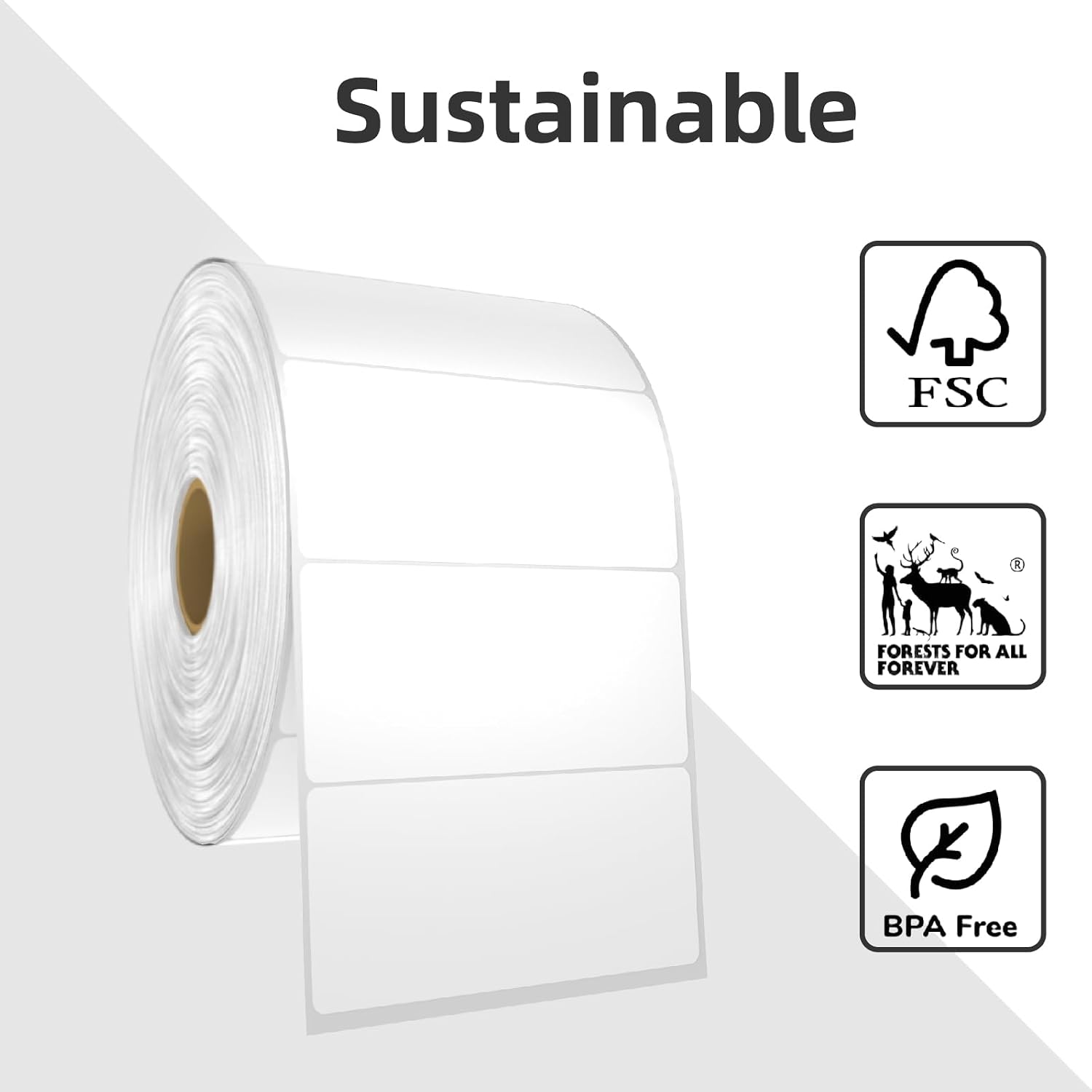 2x1 Thermal Labels, HUOJI White Thermal Printer Labels, 12 Rolls of 12000 for Shipping, Barcode, and Packaging, Compatible with Rollo, Zebra, Munbyn Printers