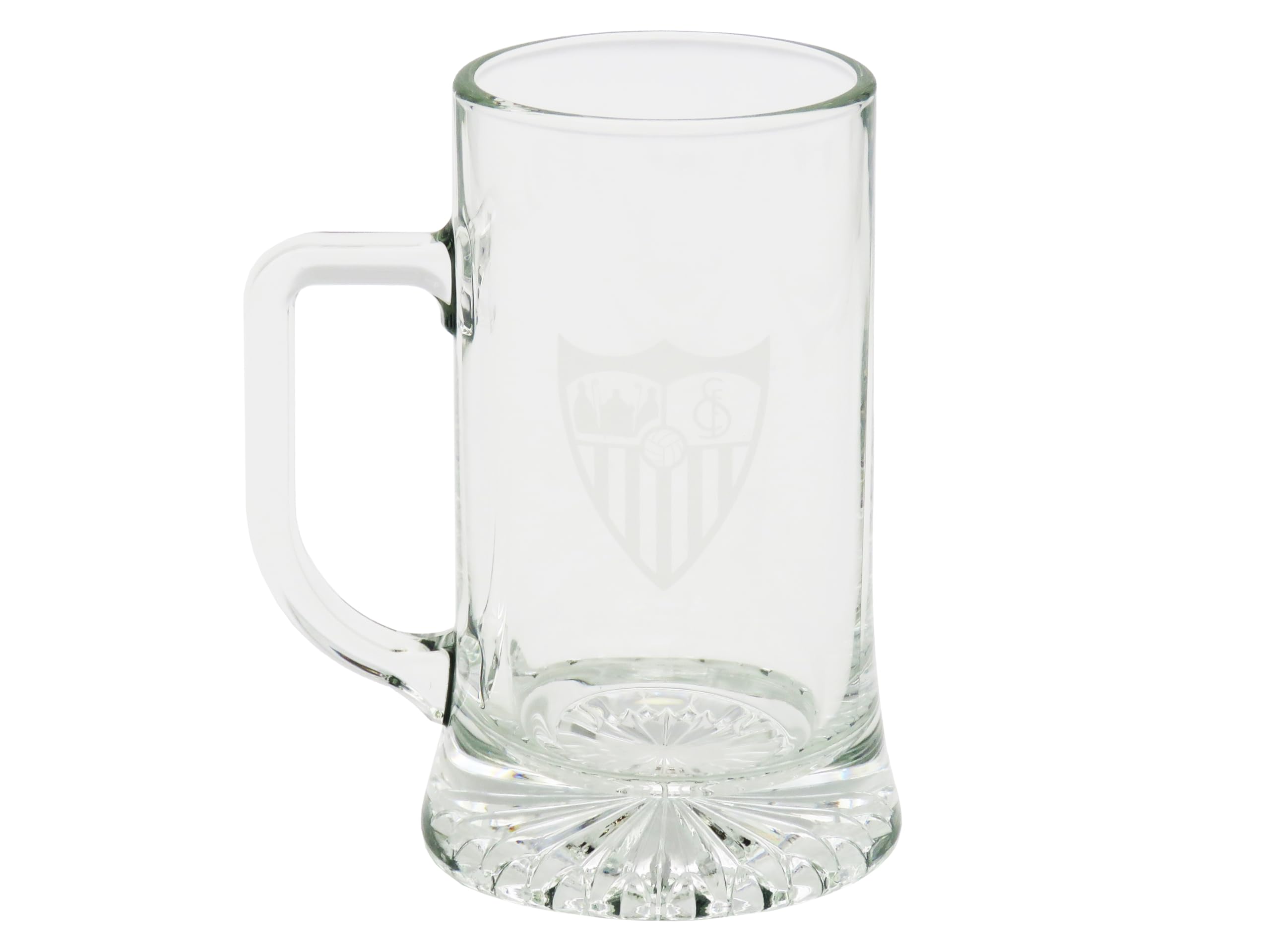 CYPBRANDS Sevilla FC, Beer Mug, Glass, Capacity 500 ml, Transparent, Official Product