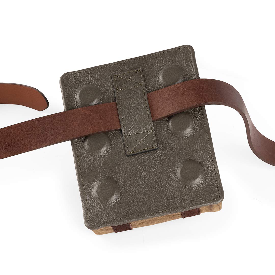 Tasche für Motorrad-Tank, magnetisch, Military – Vollnarbenleder, Vintage-Design & Veloursleder – wasserdicht & leicht – ergonomisch – langlebig