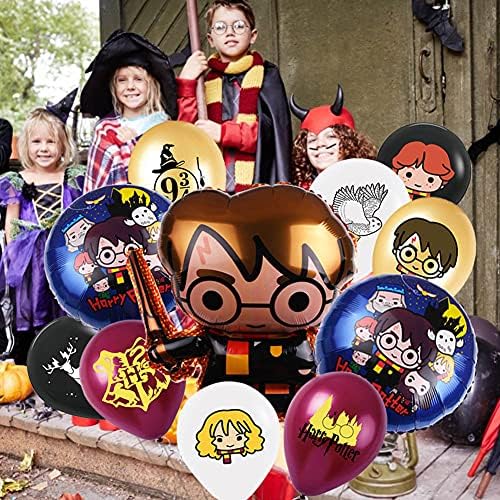 hapyshop 11pcs Magician School Birthday Party Balloons, Harry Magician Potter Party Supplies, Magic School Balloons, Party Balloons, Boy Anime Balloons, Birthday Party Supplies and Decorations
