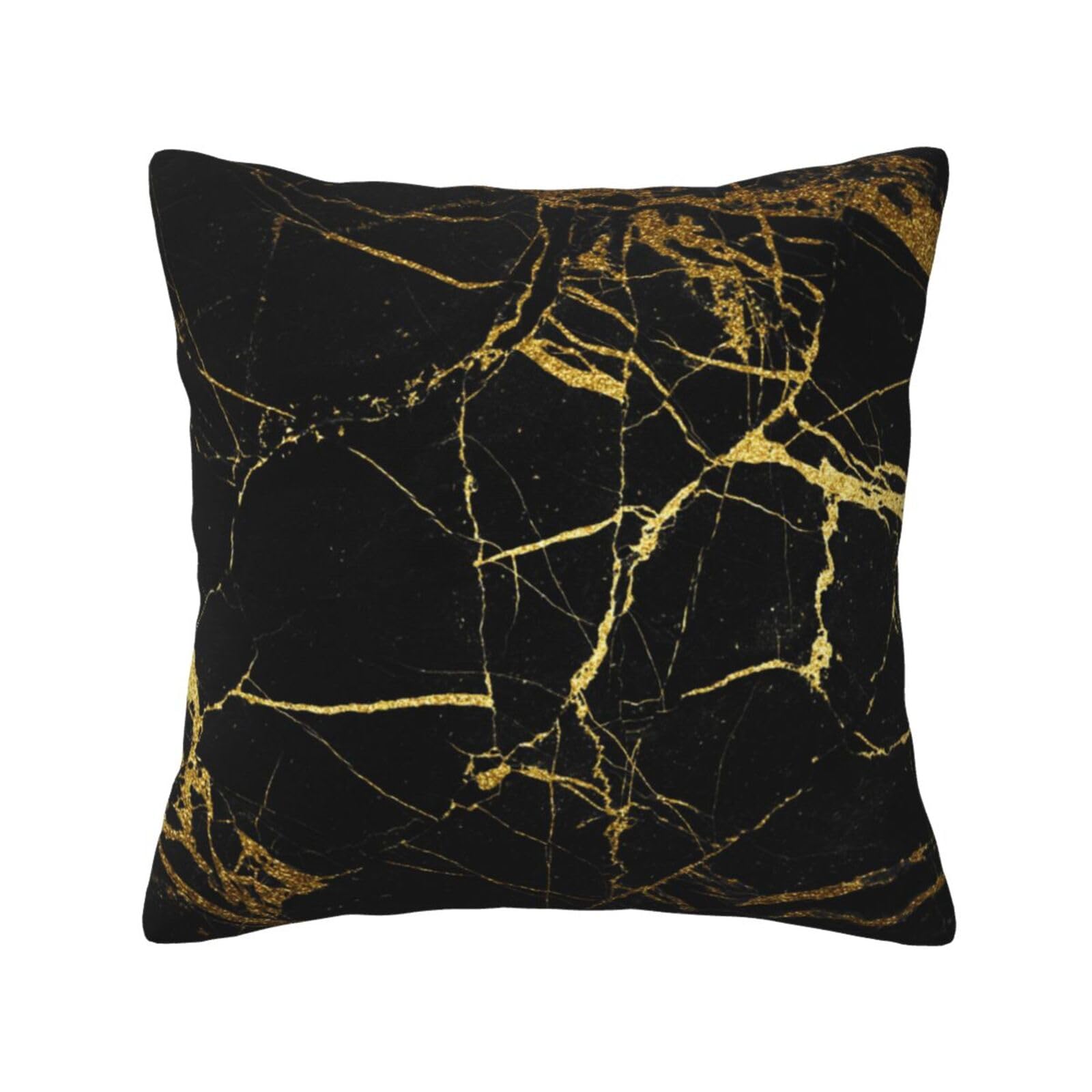FFSHKOWE Black marble Decorative Throw Pillow Cover Double-Sided Printed Cushion Cover for Sofa Couch Bed Chair 45 x 45cm