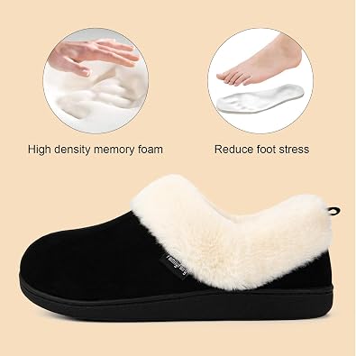 FamilyFairy Women's Warm Bootie Slippers Winter Gift Non Slip House Shoes