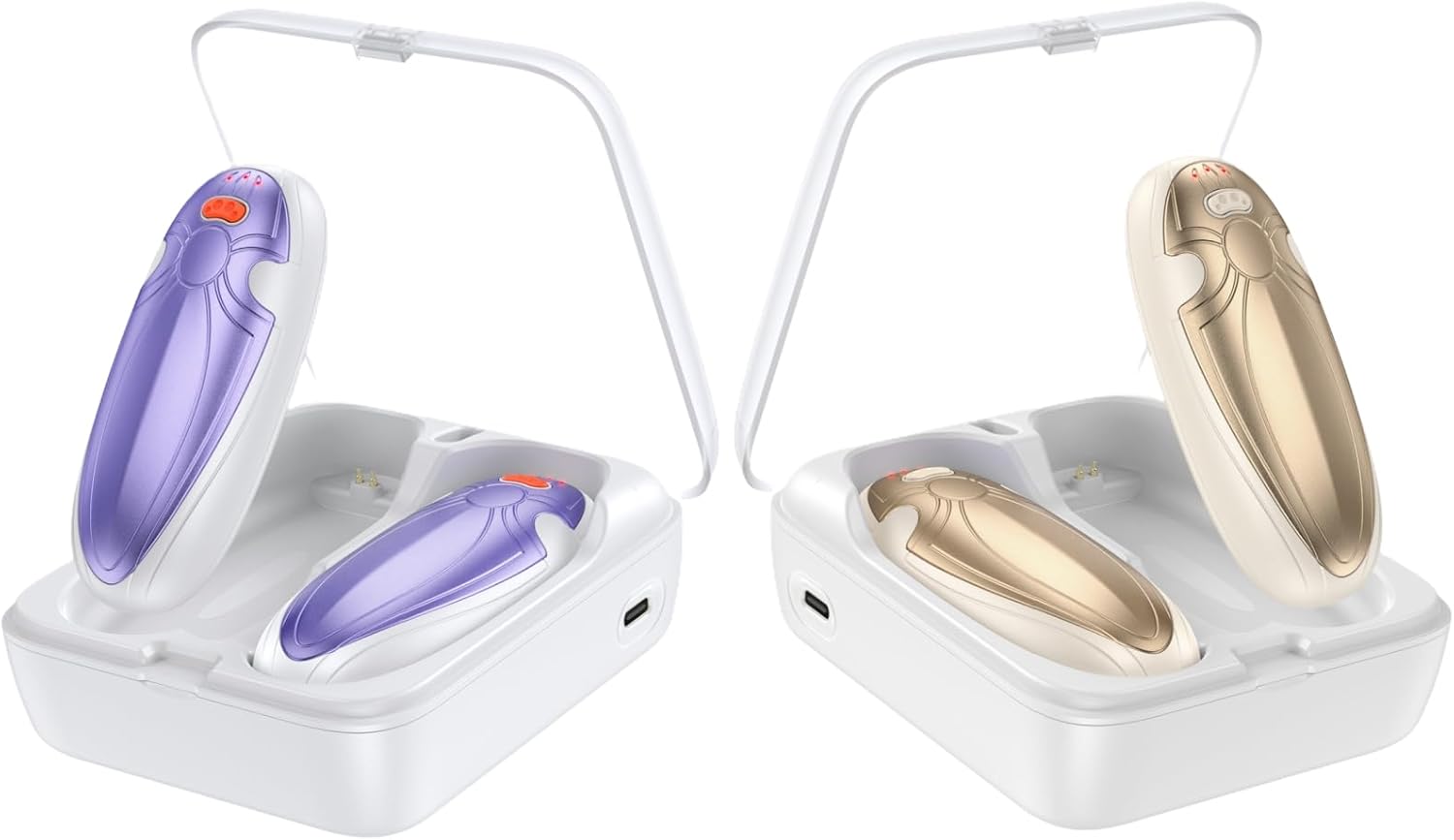 Hand Warmers Rechargerable 4 Pack - 14000mAh Electric AI Handwarmers with Charging Case, Magnetic 2 in 1 Pocket Heater, Stocking Stuffers, Gifts for Women/Christmas/Golf/Camping Accessories